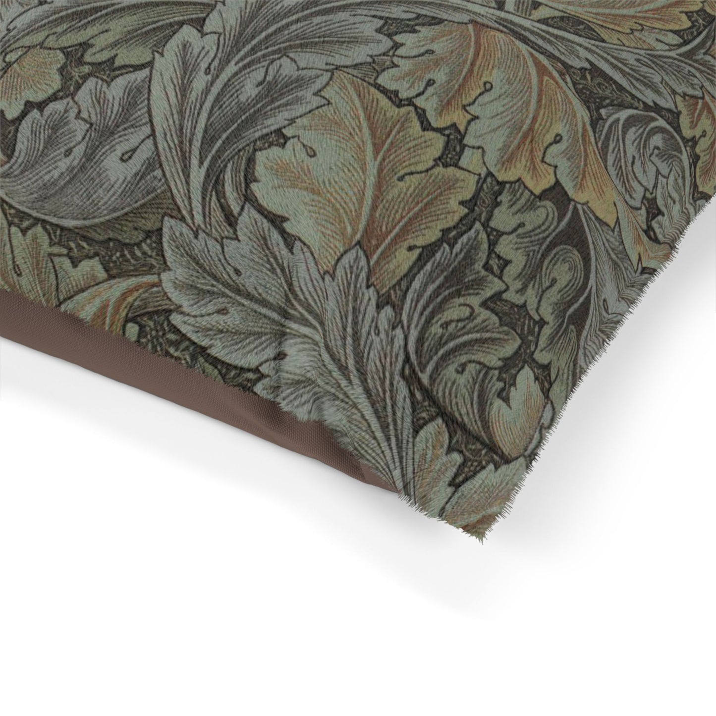 Close-up of a floral patterned fabric with a white background