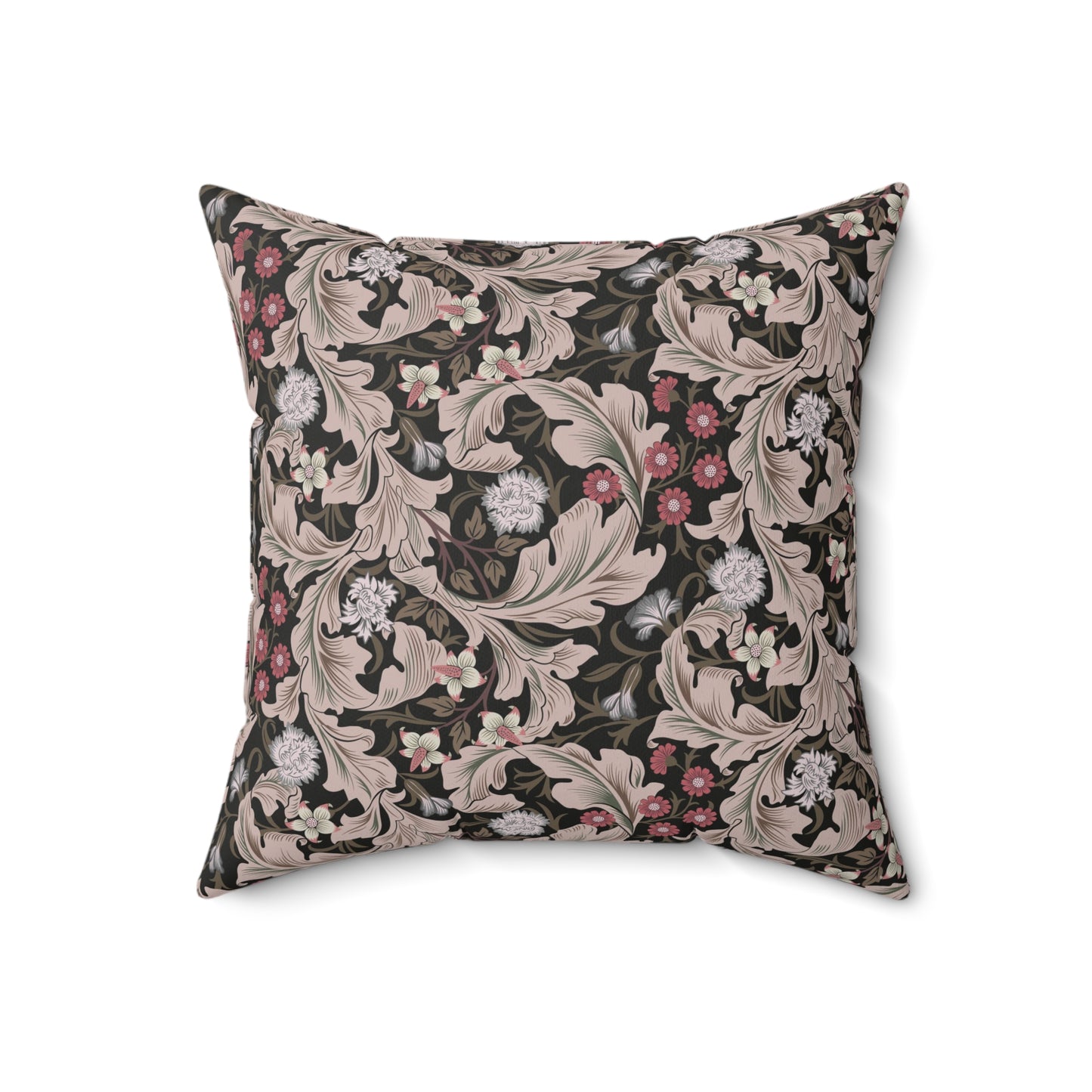 Faux Suede Cushion in a brown floral pattern by William Morris & Co with a pattern called Leicester Collection (Mocha)