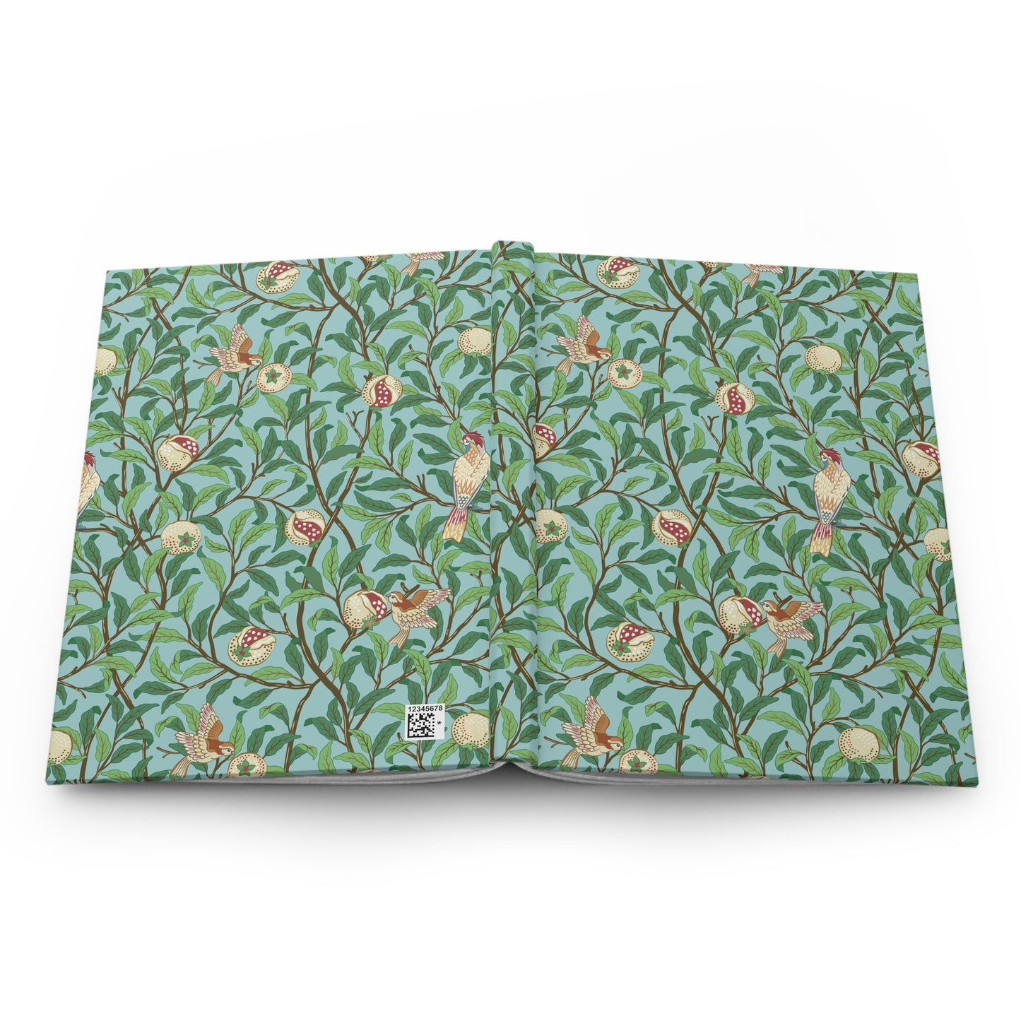 Floral and bird patterned product on a white background