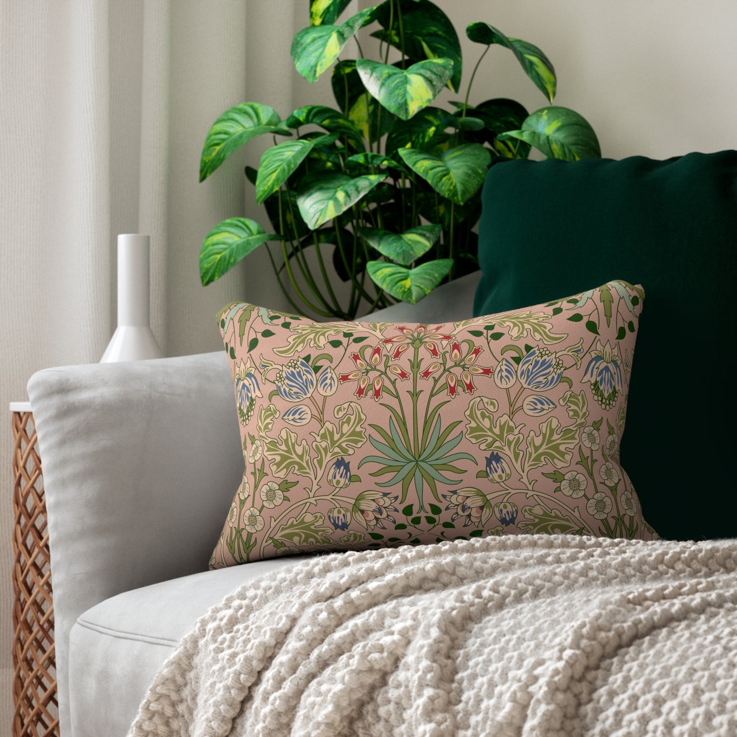 Lumbar Cushion inspired by William Morris - Hyacinth Collection (Blossom)
