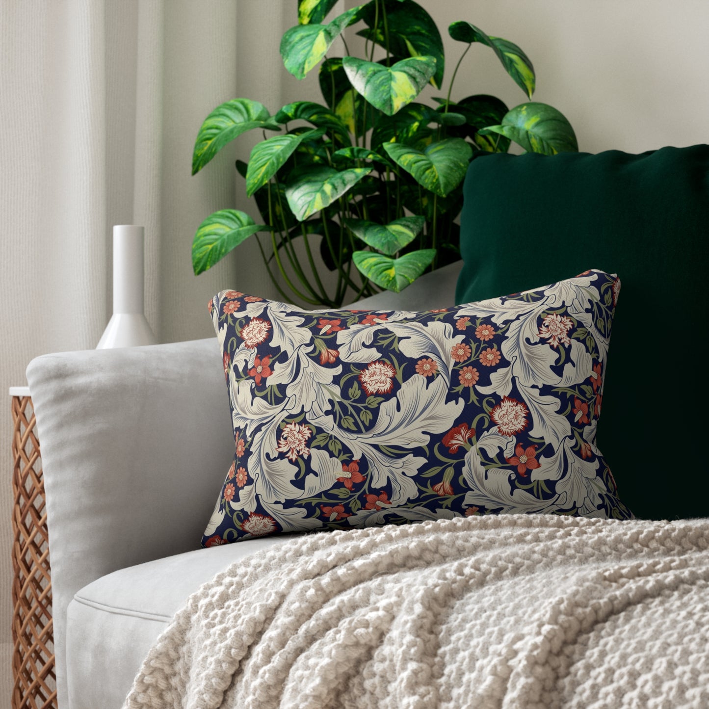 William Morris & Co Lumbar Cushion - a inspired by the timeless elegance of William Morris Art. Immerse your living space in the rich heritage of arts and crafts lumbar cushion