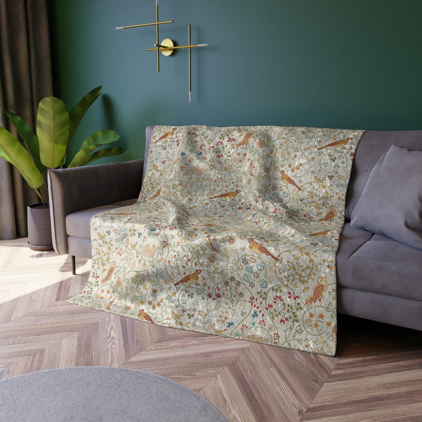 Velvet Blanket inspired by William Morris - Newill Collection (Day)