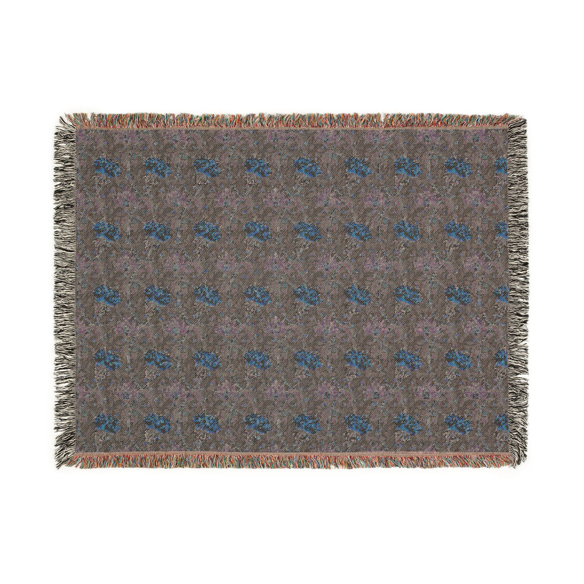 Woven Cotton Blanket inspired by William Morris - Chrysanthemum Collection (Yellow)