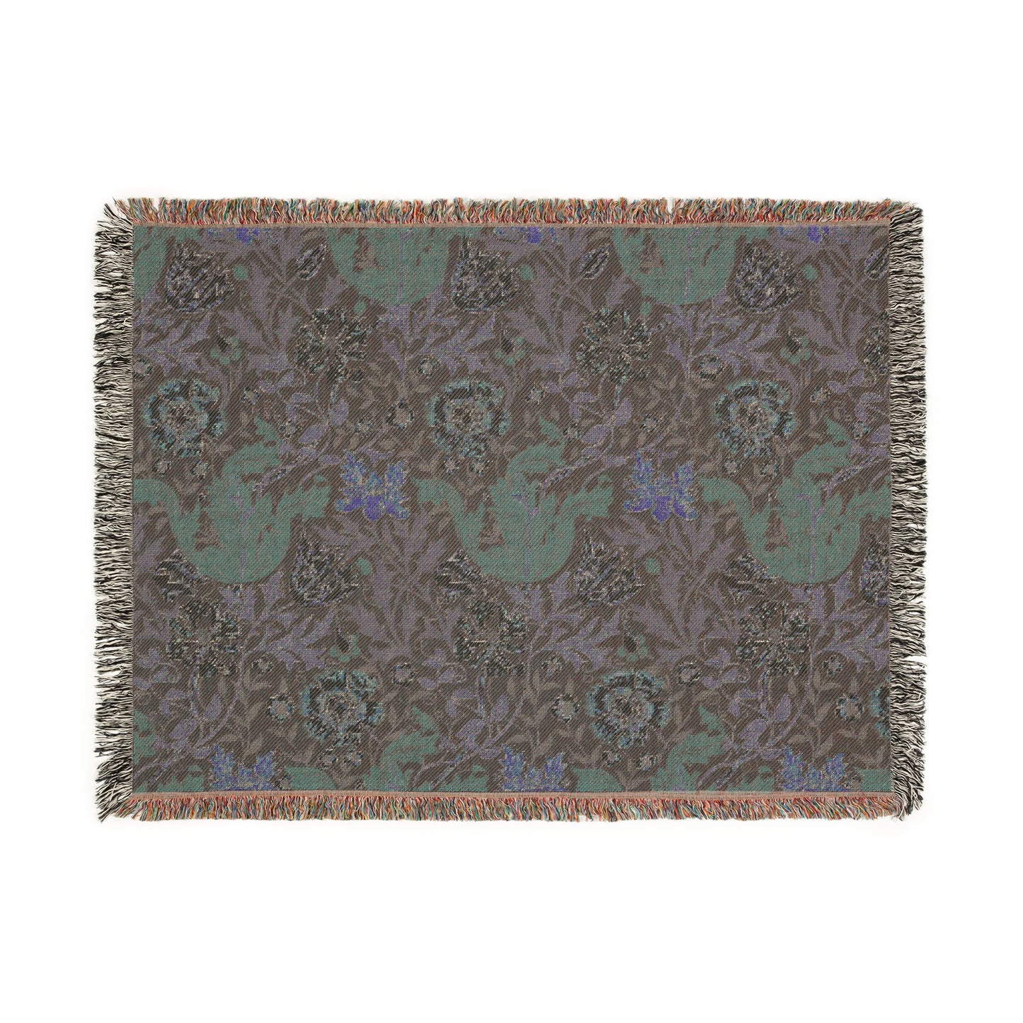 Woven Cotton Blanket inspired by William Morris - Compton Collection (Moor Cottage)