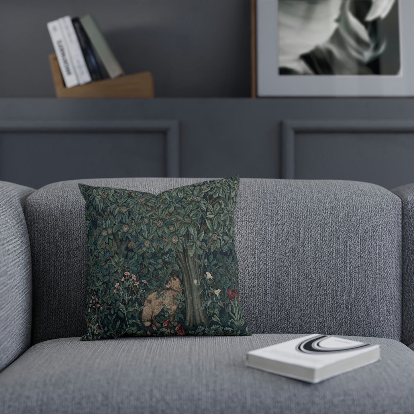 William-Morris-and-Co-Cushion-and-Cushion-Cover-Fox-by-John-Henry-Dearle-Green-Forest-Collection-8