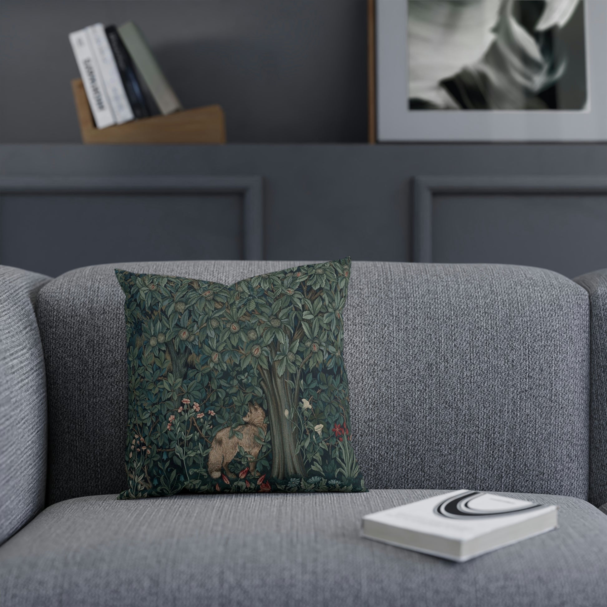 William-Morris-and-Co-Cushion-and-Cushion-Cover-Fox-by-John-Henry-Dearle-Green-Forest-Collection-8