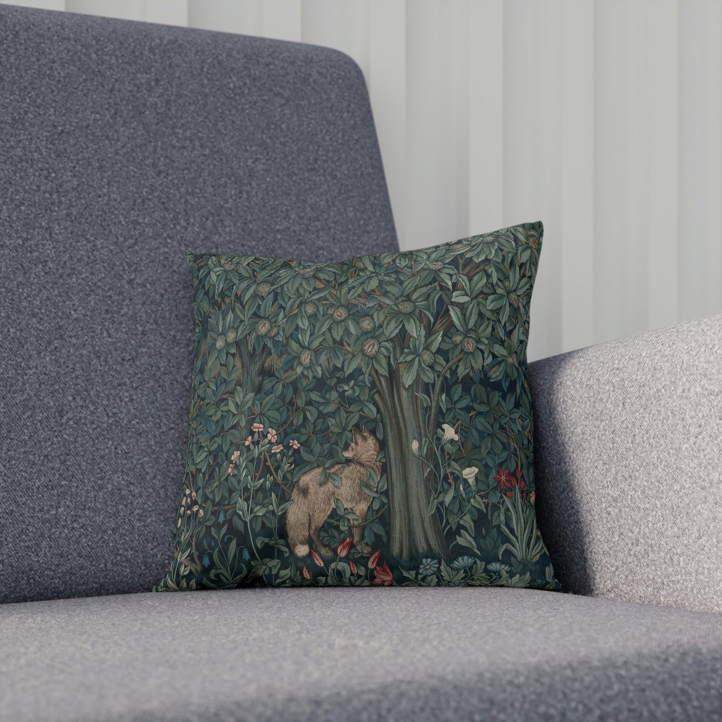 William-Morris-and-Co-Cushion-and-Cushion-Cover-Fox-by-John-Henry-Dearle-Green-Forest-Collection-10