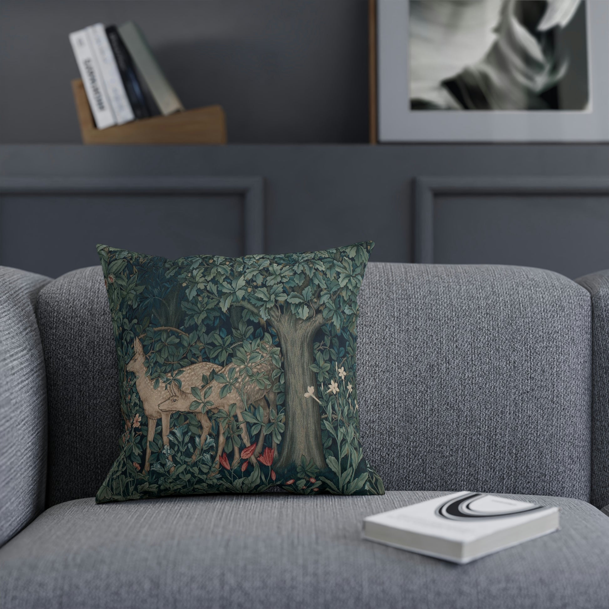 William-Morris-and-Co-Cushion-and-Cushion-Cover-Dear-by-John-Henry-Dearle-Green-Forest-Collection-3