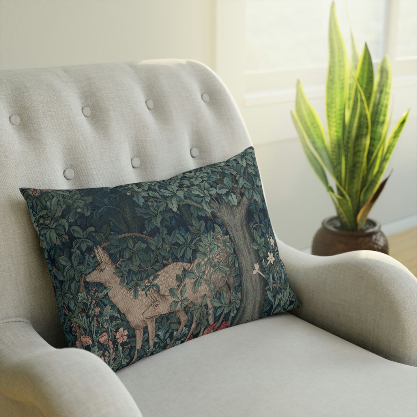 William-Morris-and-Co-Cushion-and-Cushion-Cover-Dear-by-John-Henry-Dearle-Green-Forest-Collection-14