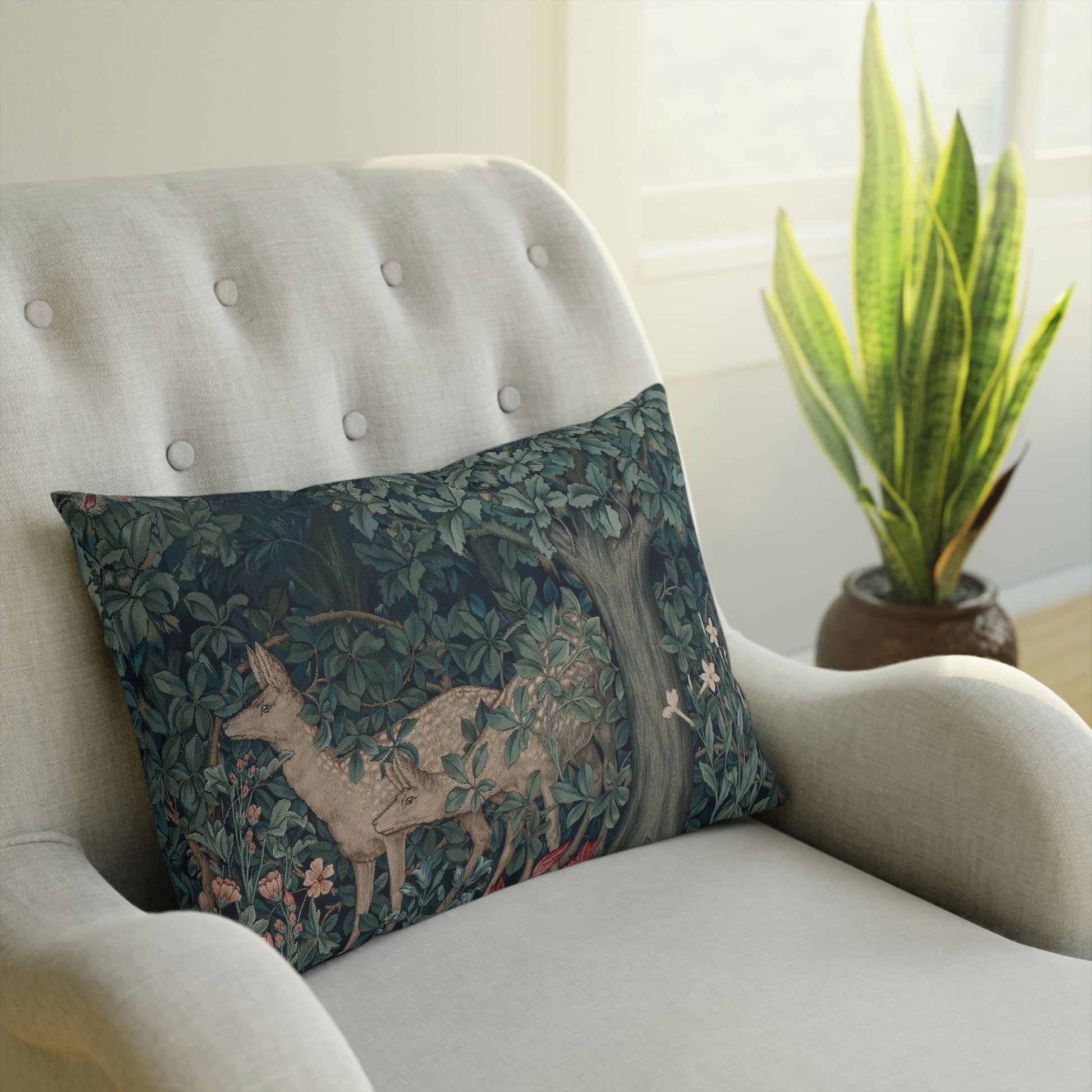 William-Morris-and-Co-Cushion-and-Cushion-Cover-Dear-by-John-Henry-Dearle-Green-Forest-Collection-14