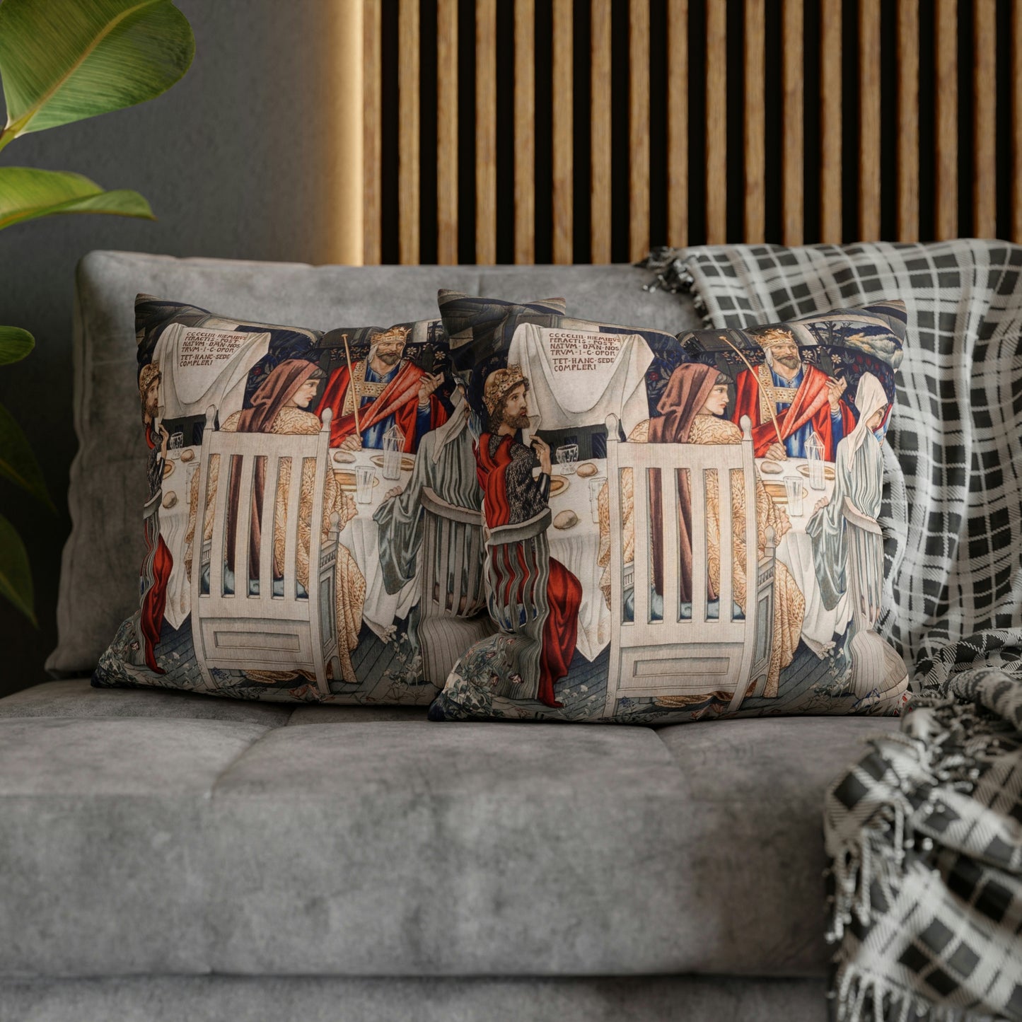 Cushion Cover originally created by John Henry Dearle for William Morris & Co based on a tapestry called Holy Grail Collection (King)