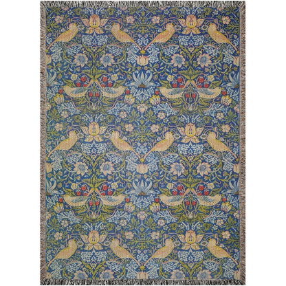 william-morris-co-woven-cotton-blanket-with-fringe-strawberry-thief-collection-indigo-1