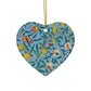 Ceramic Christmas Ornaments inspired by William Morris - Four Fruits Collection (Sky) - Double Sided Print: 1pc, 3pcs, 5pcs, 10pcs