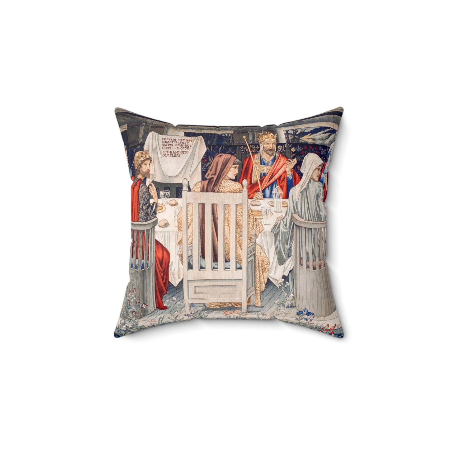 Faux Suede Cushion inspired by William Morris -