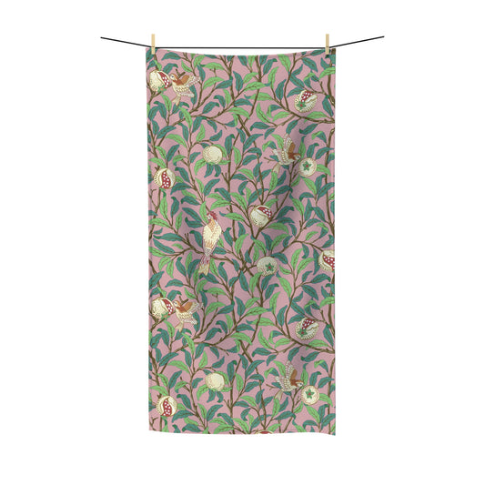 William Morris & Co Luxury Polycotton Towel - Bird and Pomegranate Collection (Rosella)