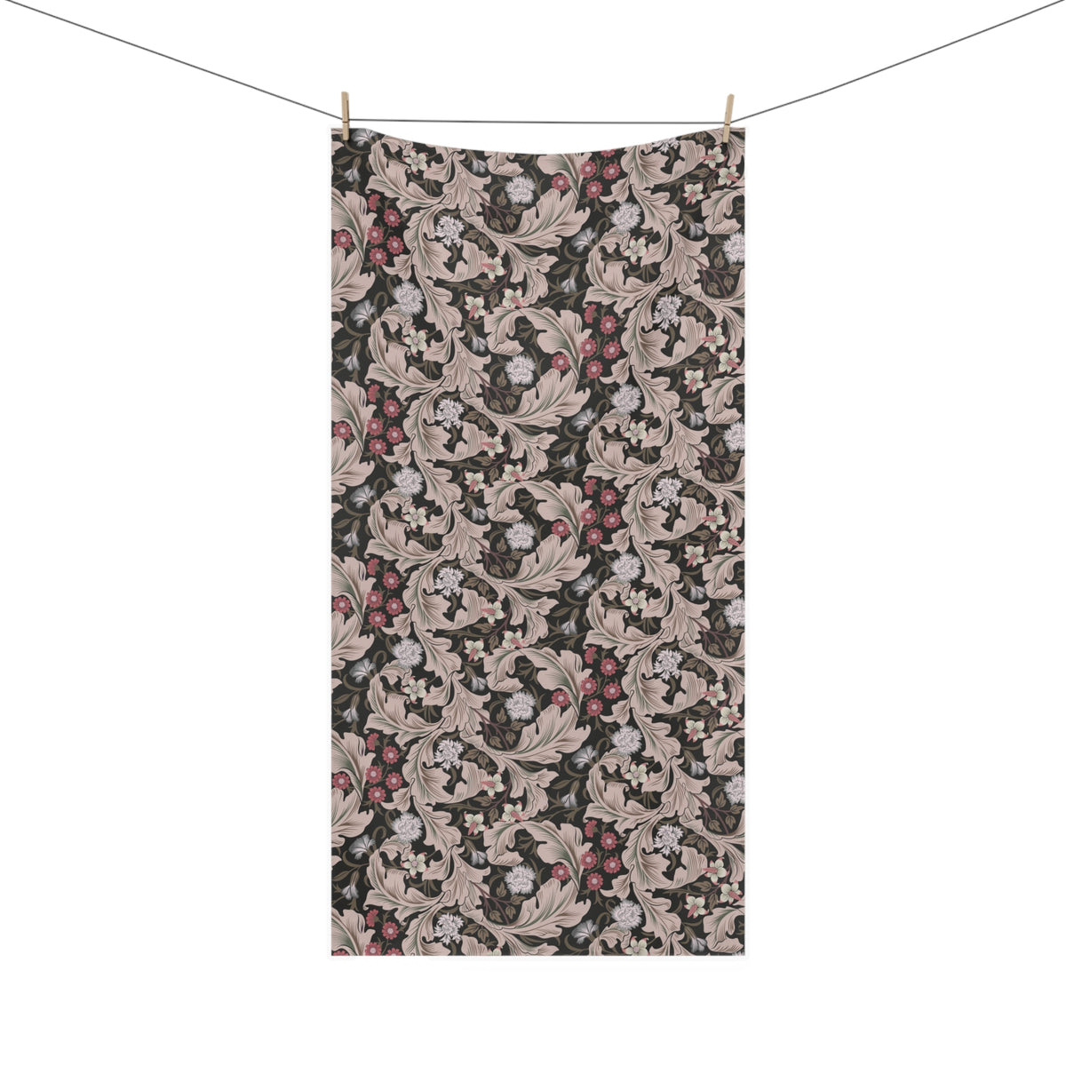 Bath Towel inspired by William Morris - Leicester Collection (Mocha)