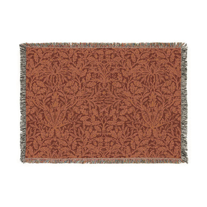 woven-cotton-blanket-william-morris-acorns-oak-leaves-rust-1