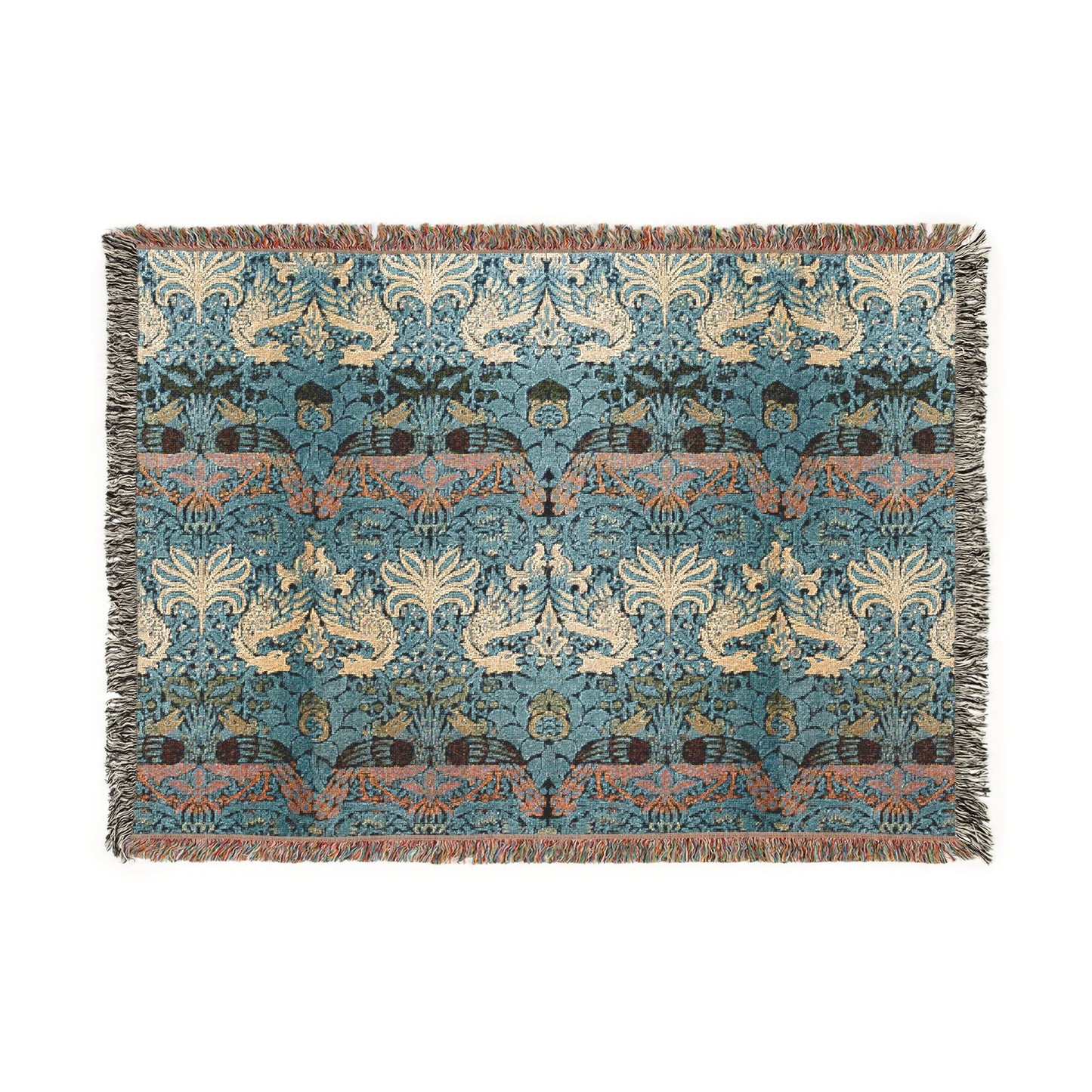 woven-cotton-blanket-william-morris-peacock-dragon-collection-1