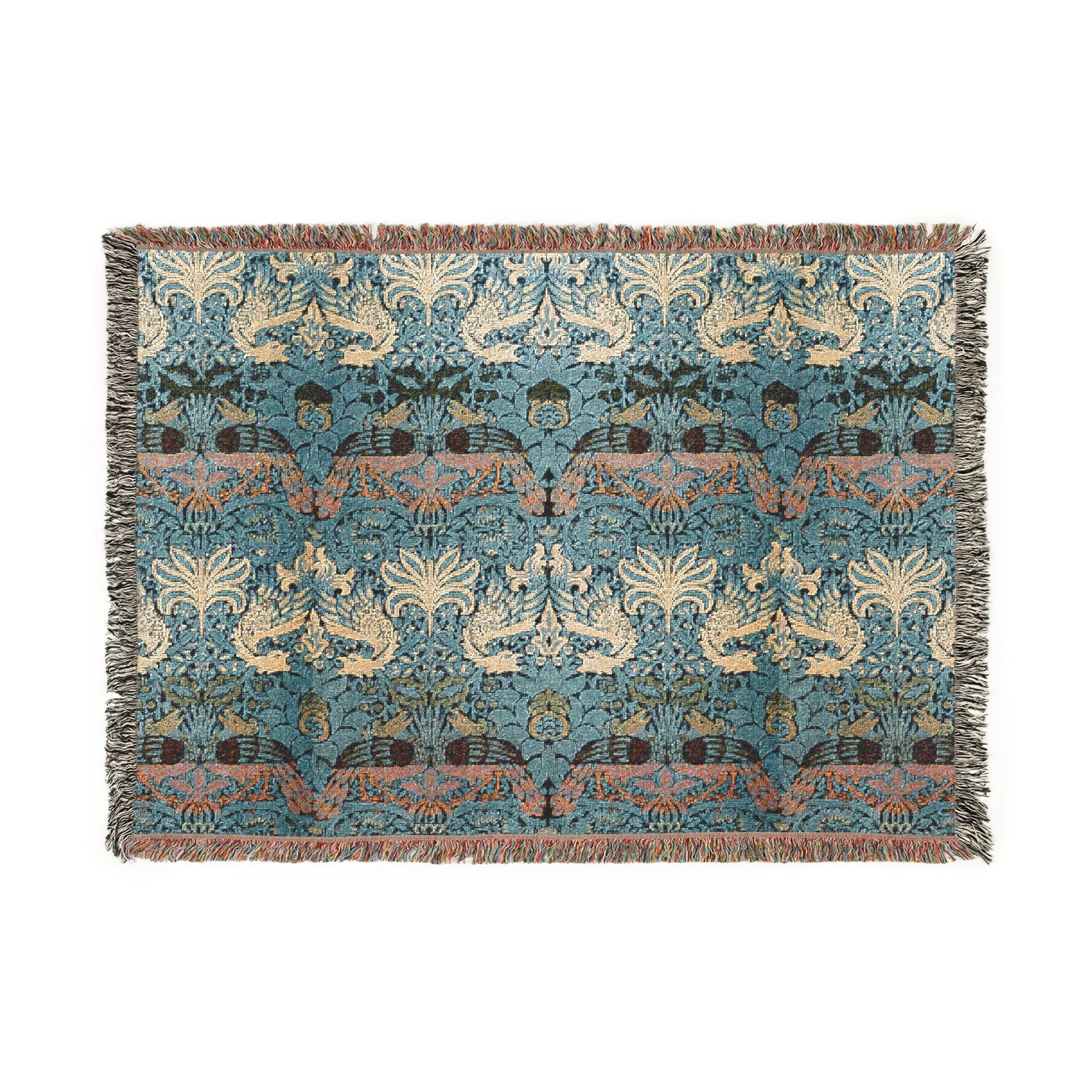 woven-cotton-blanket-william-morris-peacock-dragon-collection-1