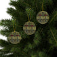Ceramic Christmas Ornaments inspired by William Morris - Tulip & Rose Collection - Double Sided Print: 1pc, 3pcs, 5pcs, 10pcs