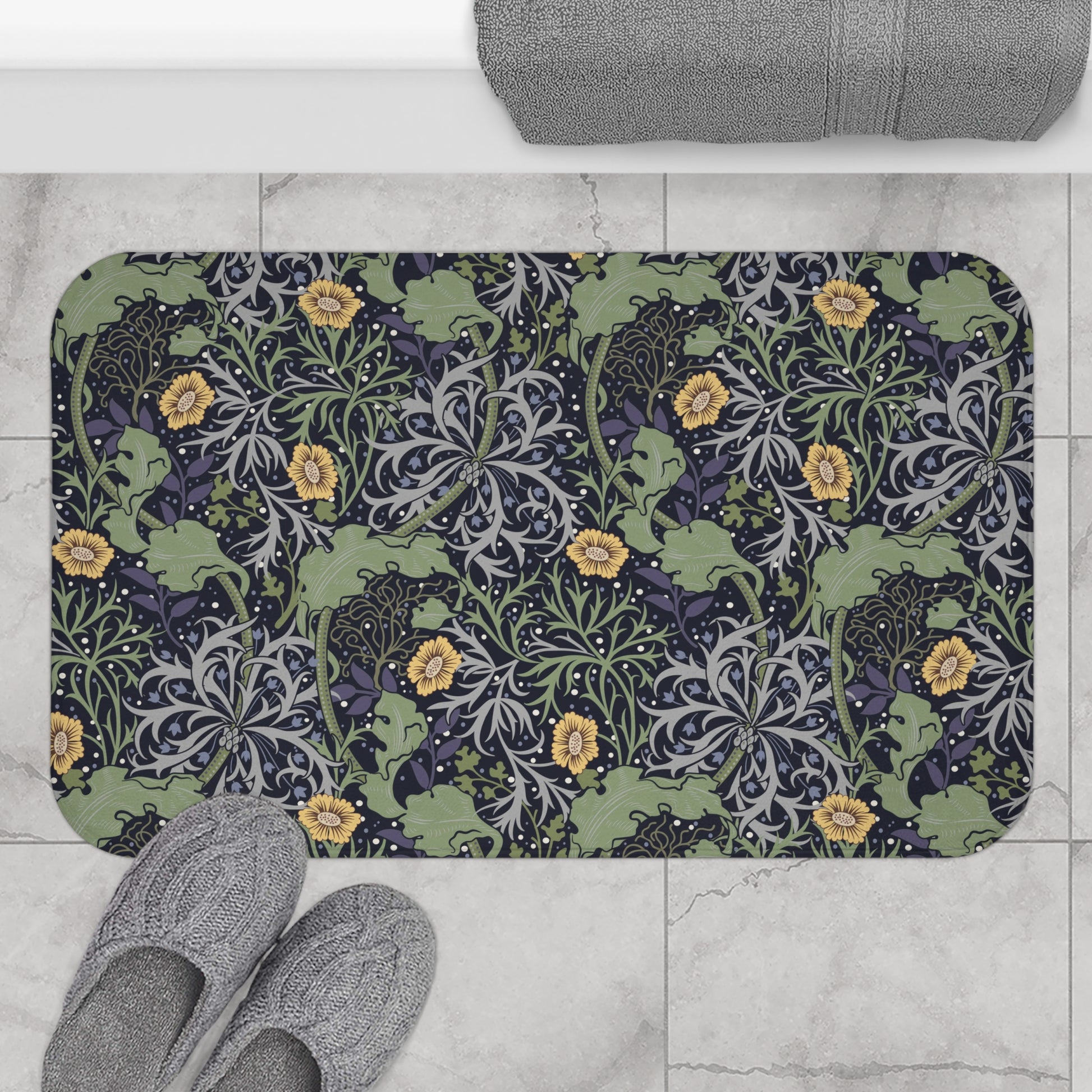 bath-mat-william-morris-seaweed-yellow-flower-9