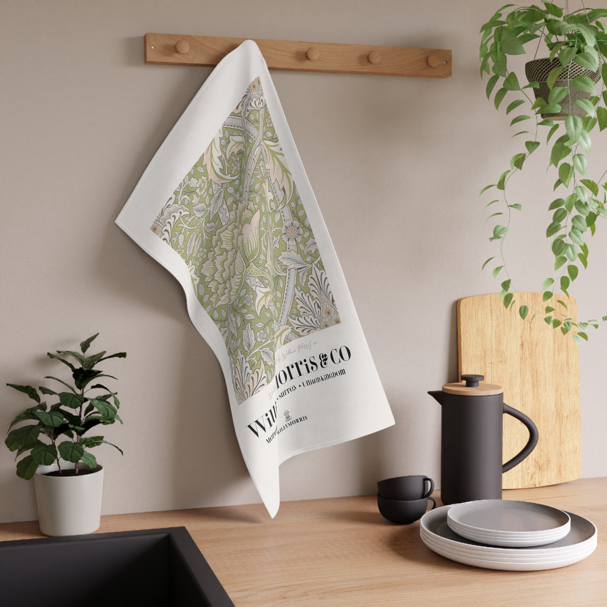 Kitchen Tea Towel inspired by William Morris - Windrush Collection (Brook) - Art Print