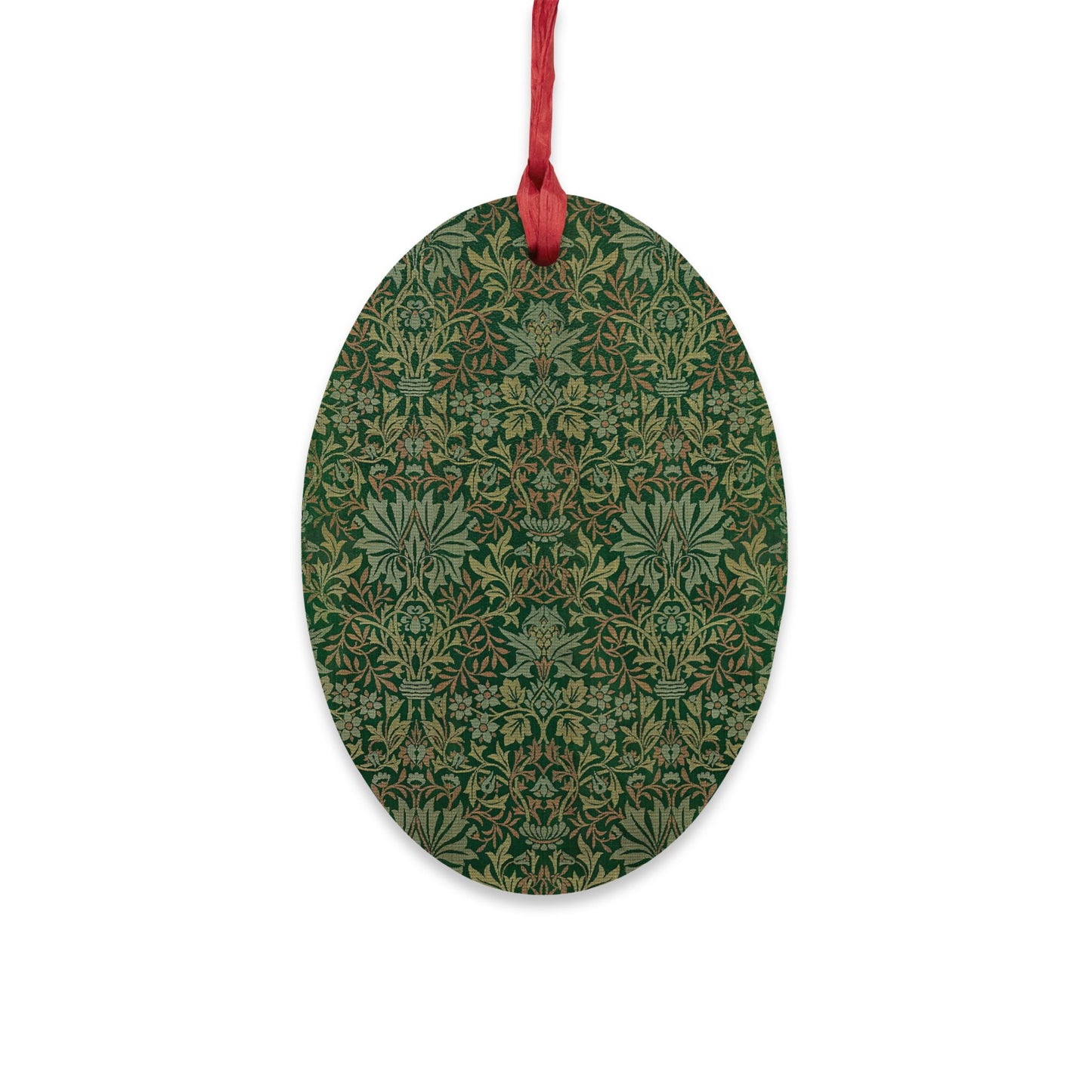 Wooden Christmas Ornaments inspired by William Morris - Flower Garden Collection