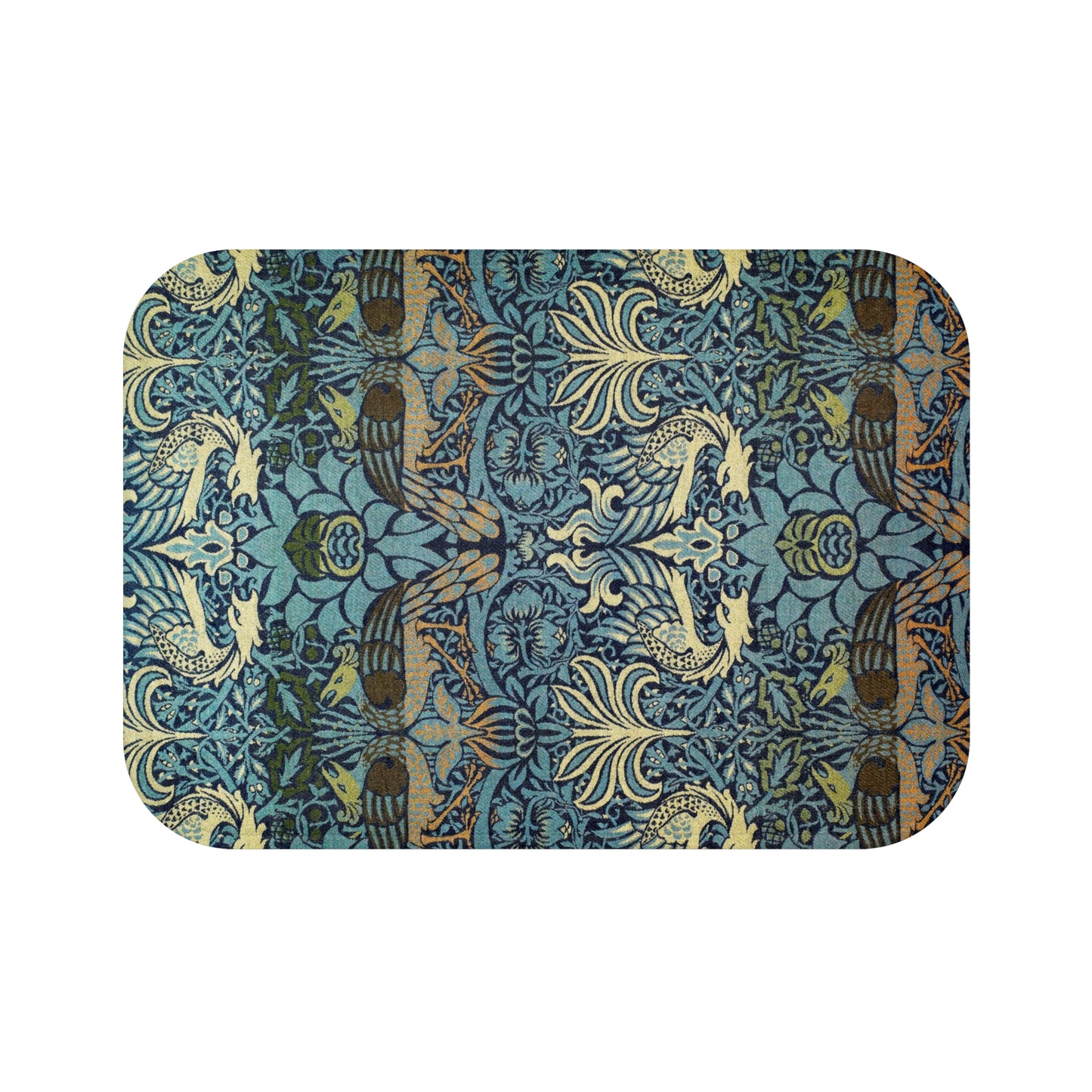Bath Mat inspired by William Morris - Peacock and Dragon Collection