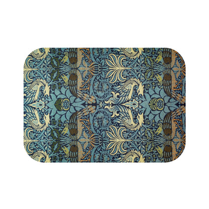 Bath Mat inspired by William Morris - Peacock and Dragon Collection
