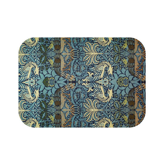 Bath Mat inspired by William Morris - Peacock and Dragon Collection