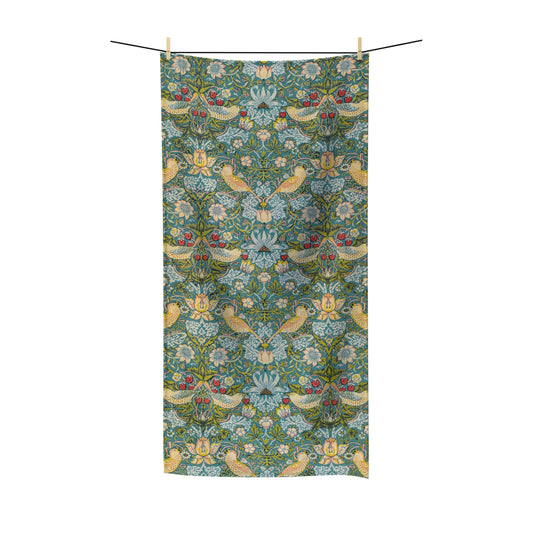 William Morris & Co Luxury Polycotton Towel - Strawberry Thief Collection (Duck Egg Blue)