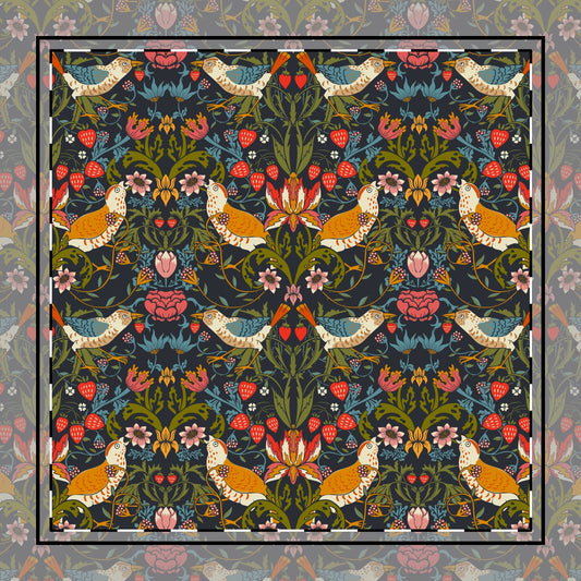 cotton-twill-napkin-by-william-morris-strawberry-thief-ebony-1