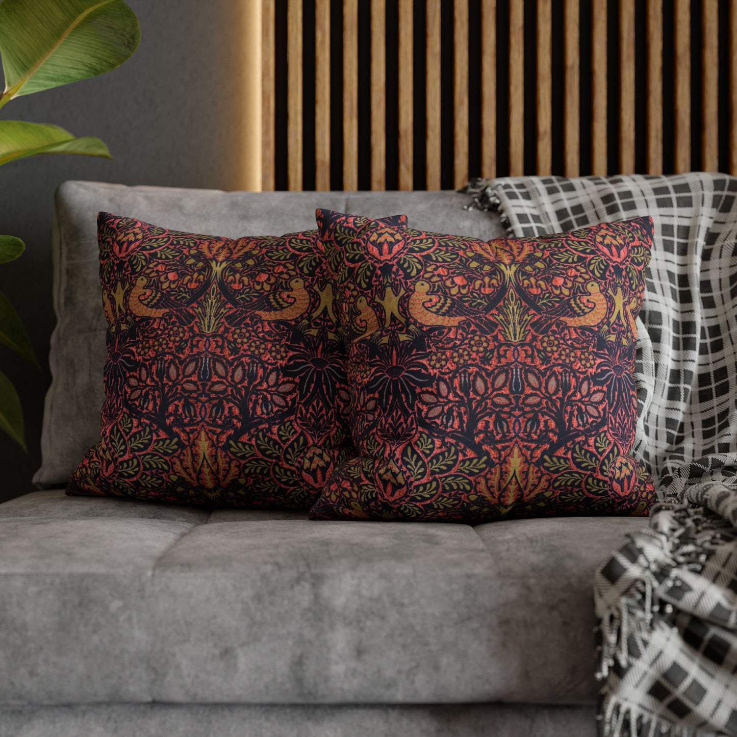 Spun Poly Cushion Cover inspired by William Morris - Dove and Rose Collection