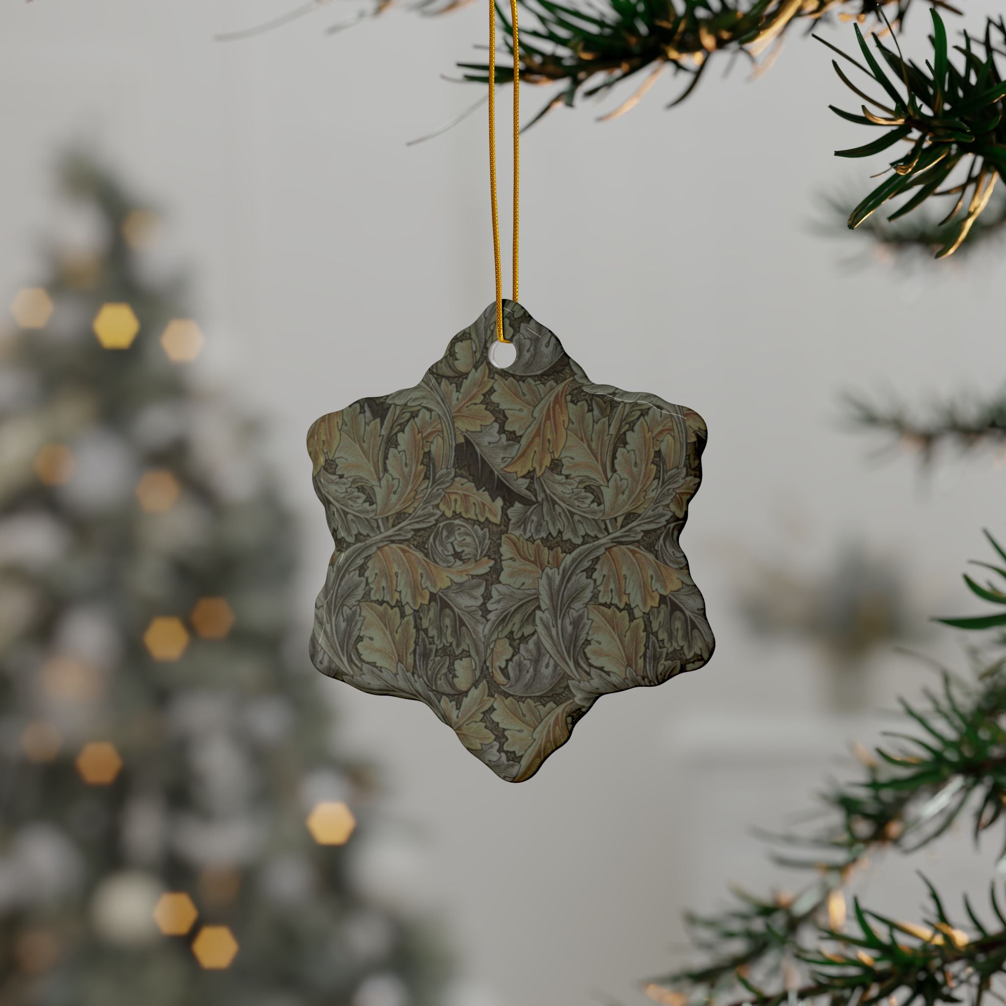 Christmas Ornaments William Morris - Acanthus (Grey) - 1, 3, 5, 10