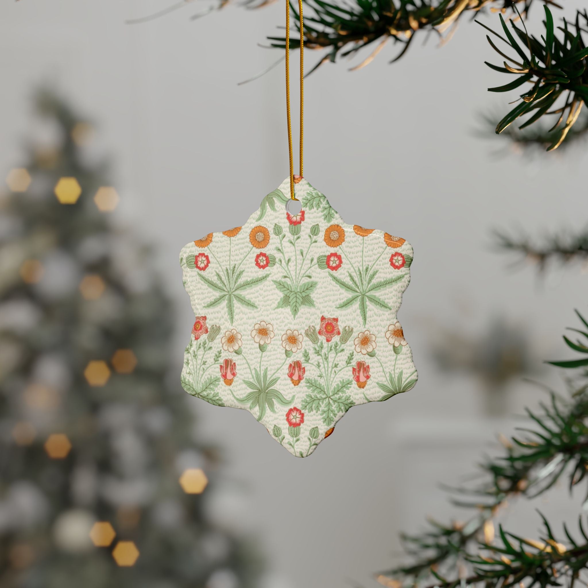 Ceramic Christmas Ornaments by William Morris - Daisy - 1, 3, 5