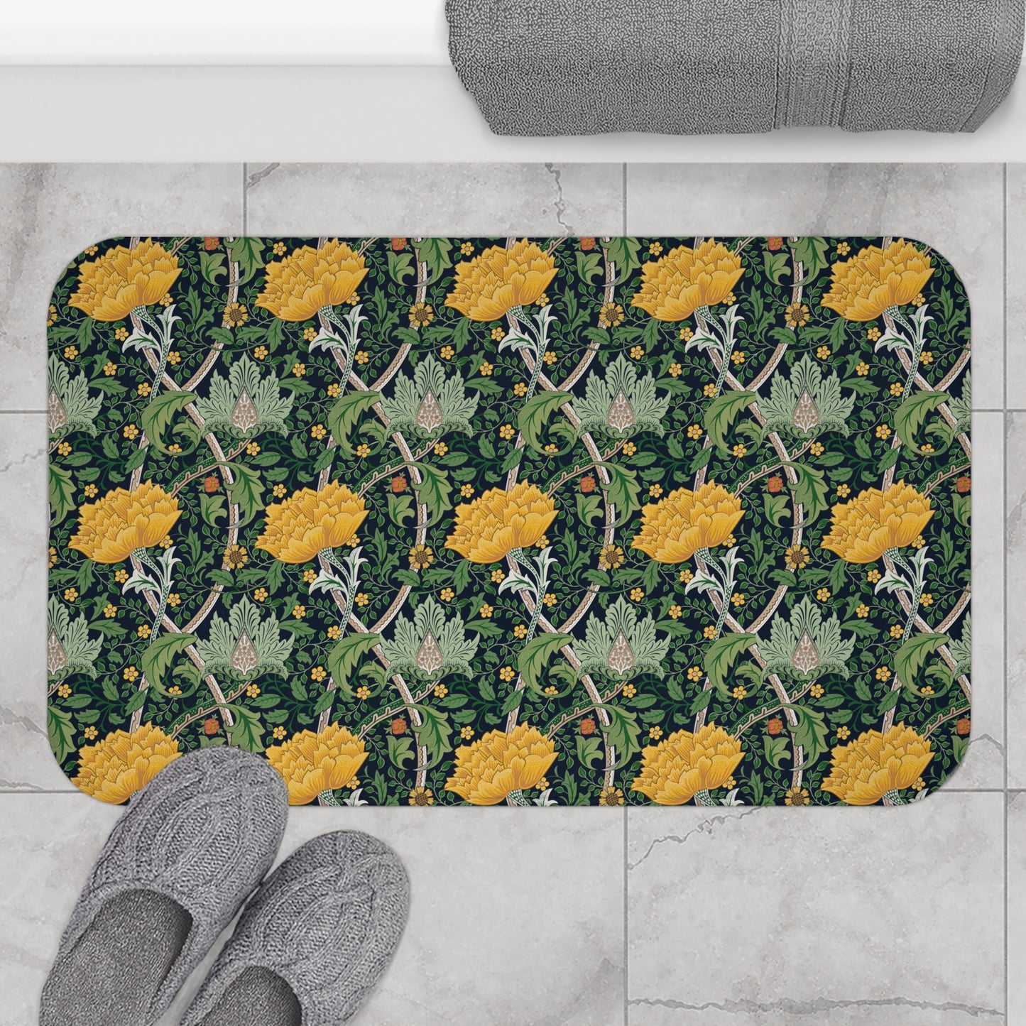 bath-mat-william-morris-chrysanthemum-yellow-9