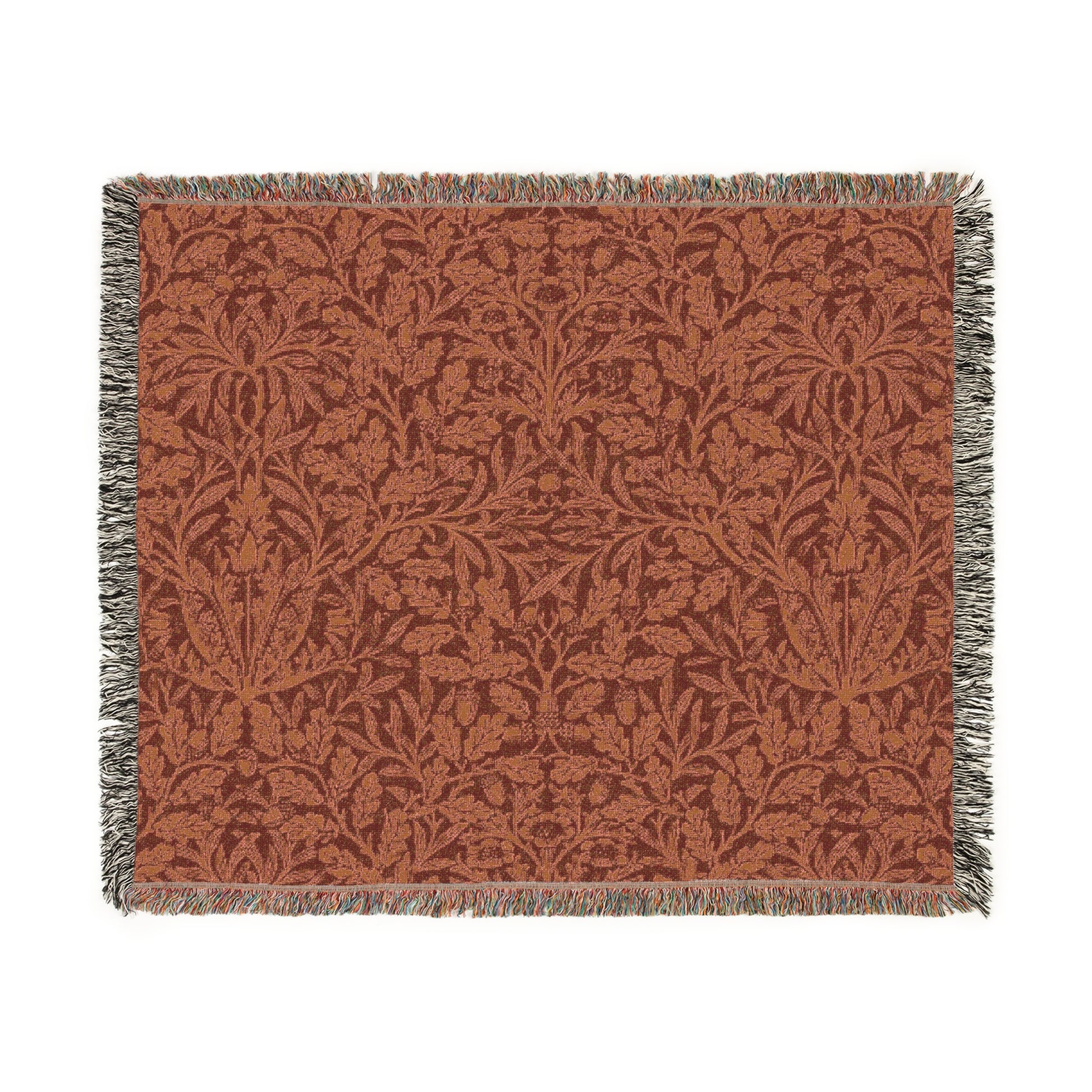 woven-cotton-blanket-william-morris-acorns-oak-leaves-rust-3