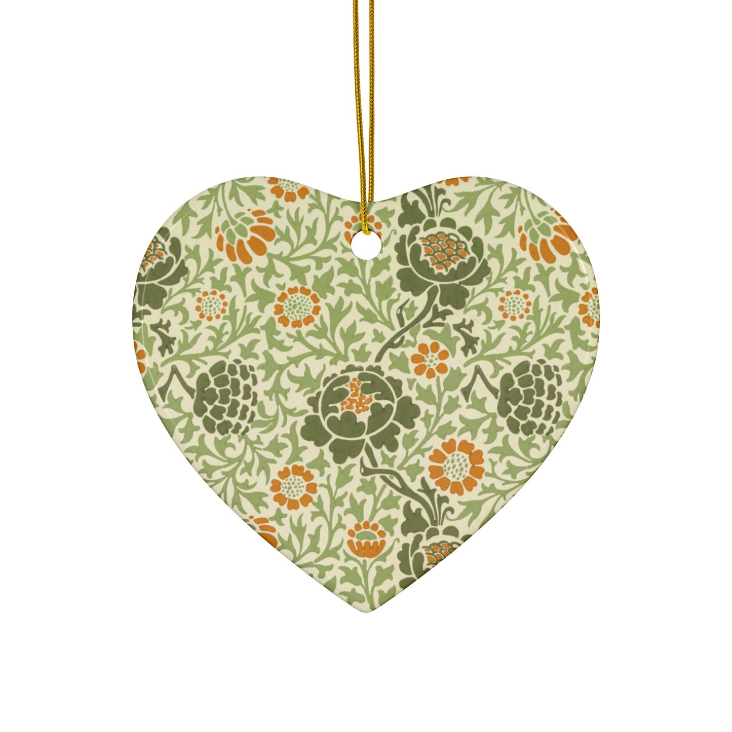 Ceramic Christmas Ornaments inspired by William Morris - Grafton Collection - Double Sided Print: 1pc, 3pcs, 5pcs, 10pcs