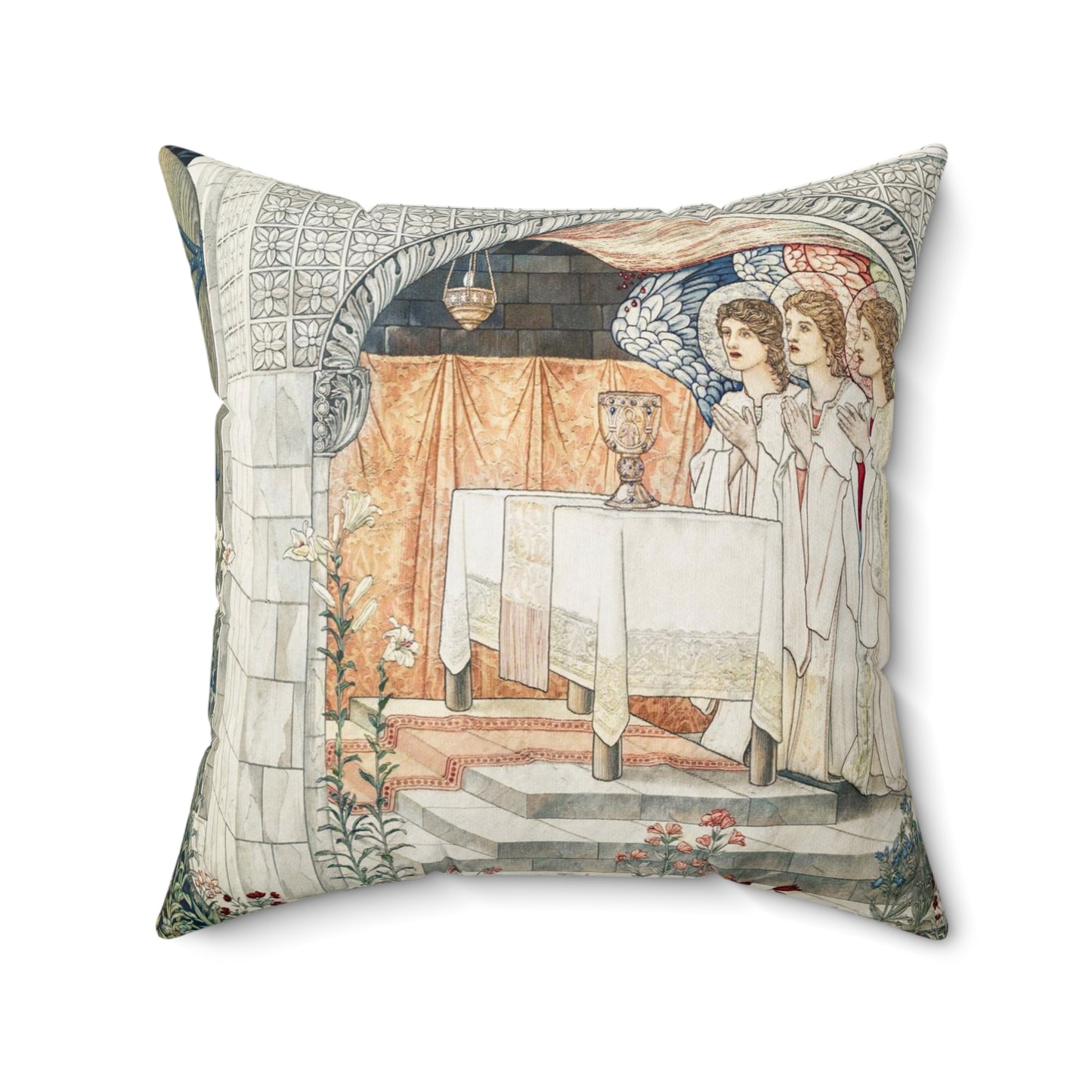 Faux Suede Cushion inspired by William Morris -