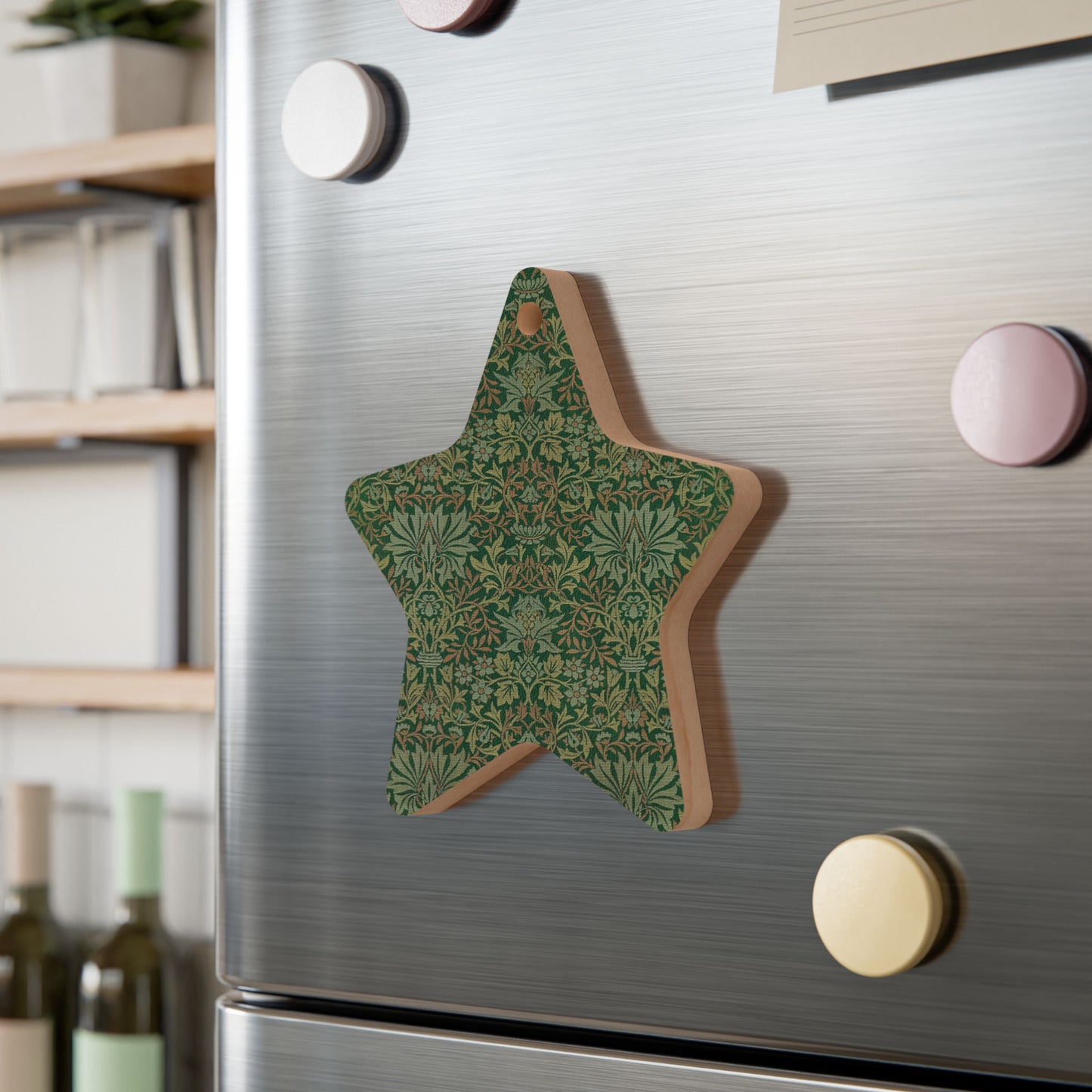Wooden Christmas Ornaments inspired by William Morris - Flower Garden Collection