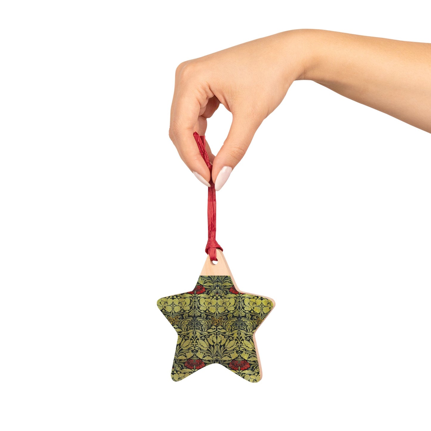 Wooden Christmas Ornaments inspired by William Morris - Tulip & Rose Collection