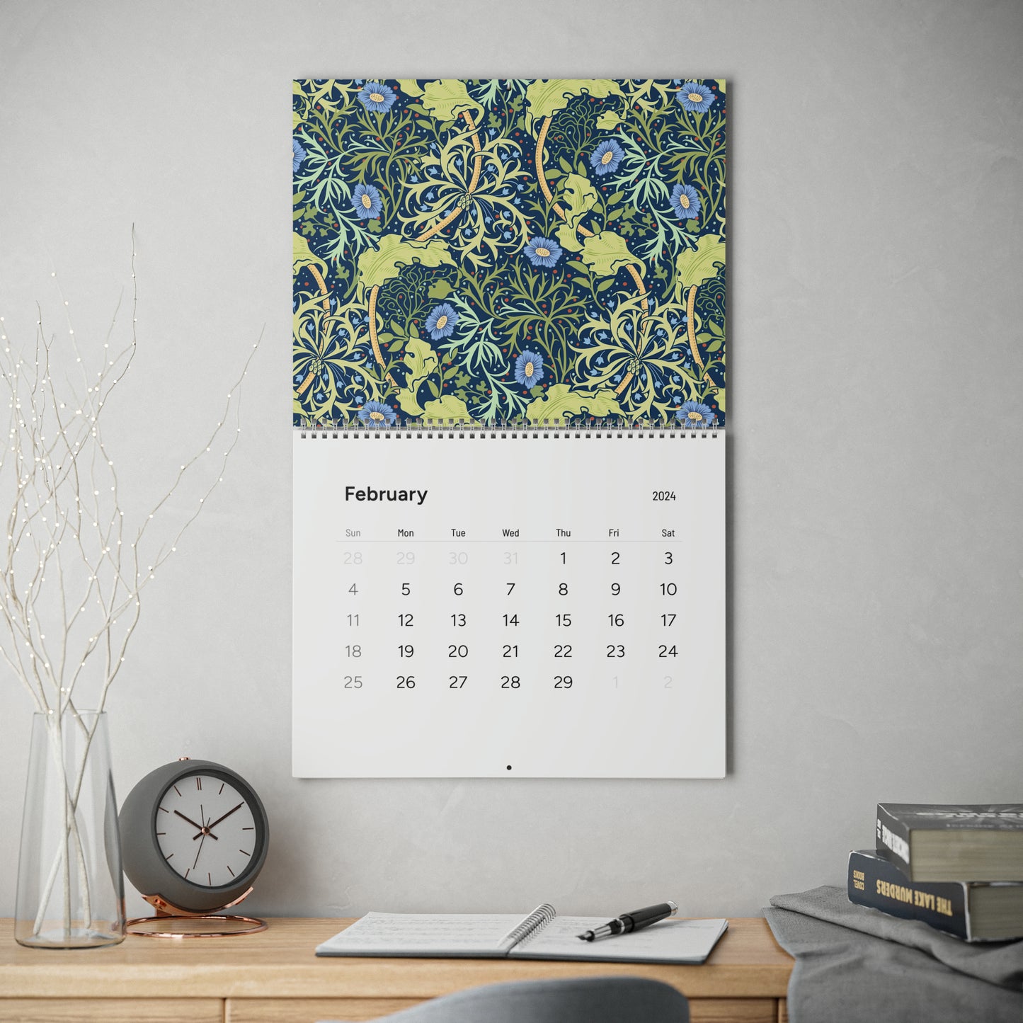 William Morris & Co Wall Calendar (2024) - Blue