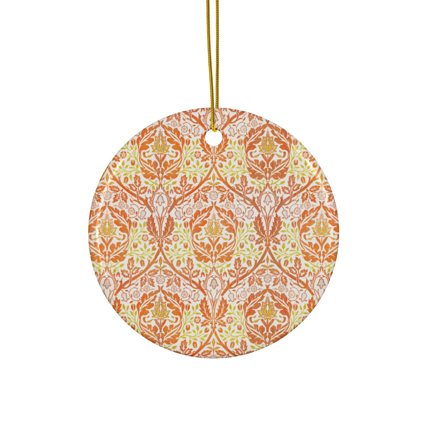 Ceramic Christmas Ornaments inspired by William Morris - Golden Bough Collection - Double Sided Print: 1pc, 3pcs, 5pcs, 10pcs