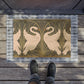 Coconut Coir Doormat inspired by William Morris - White Swan Collection (Spruce)