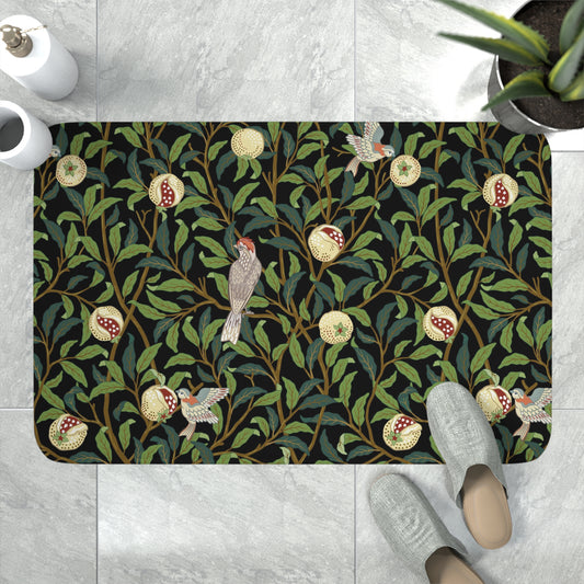 william-morris-co-memory-foam-bath-mat-bird-and-pomegranate-collection-onyx-1