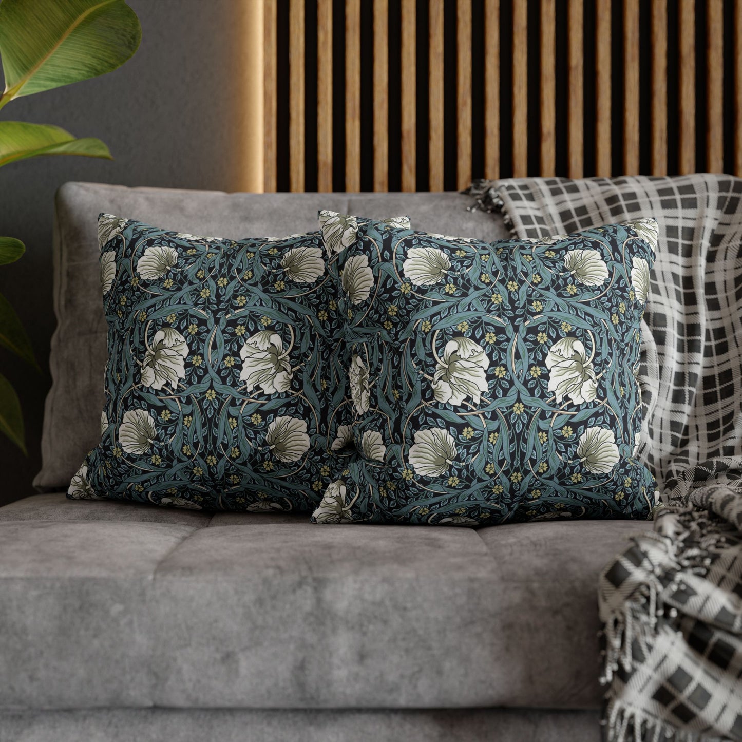 Cushion Cover inspired by William Morris - Pimpernel Collection (Slate)