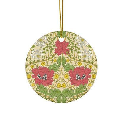 Ceramic Christmas Ornaments inspired by William Morris - Honeysuckle Collection (Summer) - Double Sided Print: 1pc, 3pcs, 5pcs, 10pcs