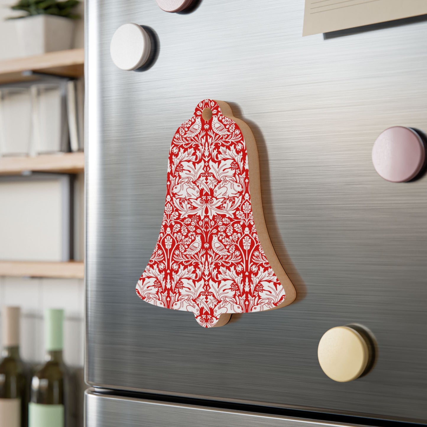 Wooden Christmas Ornaments inspired by William Morris - Brer Rabbit Collection (Red)