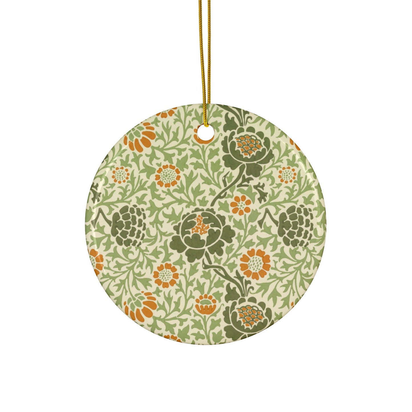 Ceramic Christmas Ornaments inspired by William Morris - Grafton Collection - Double Sided Print: 1pc, 3pcs, 5pcs, 10pcs