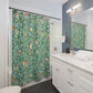 Shower Curtain inspired by William Morris - Bird and Pomegranate Collection (Tiffany Blue)